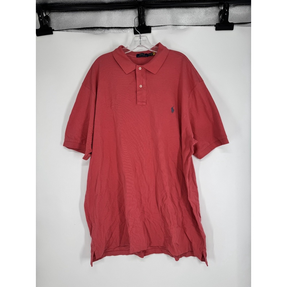 Polo Ralph Lauren Polo Shirt 2XL Tall 2XLT Salmon Short Sleeve Golf 100% Cotton